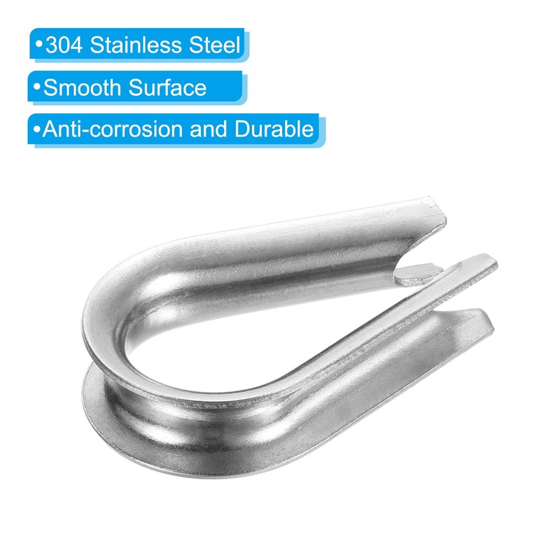PATIKIL M5 Stainless Steel Thimbles 20pcs Wire Rope Thimbles 5mm
