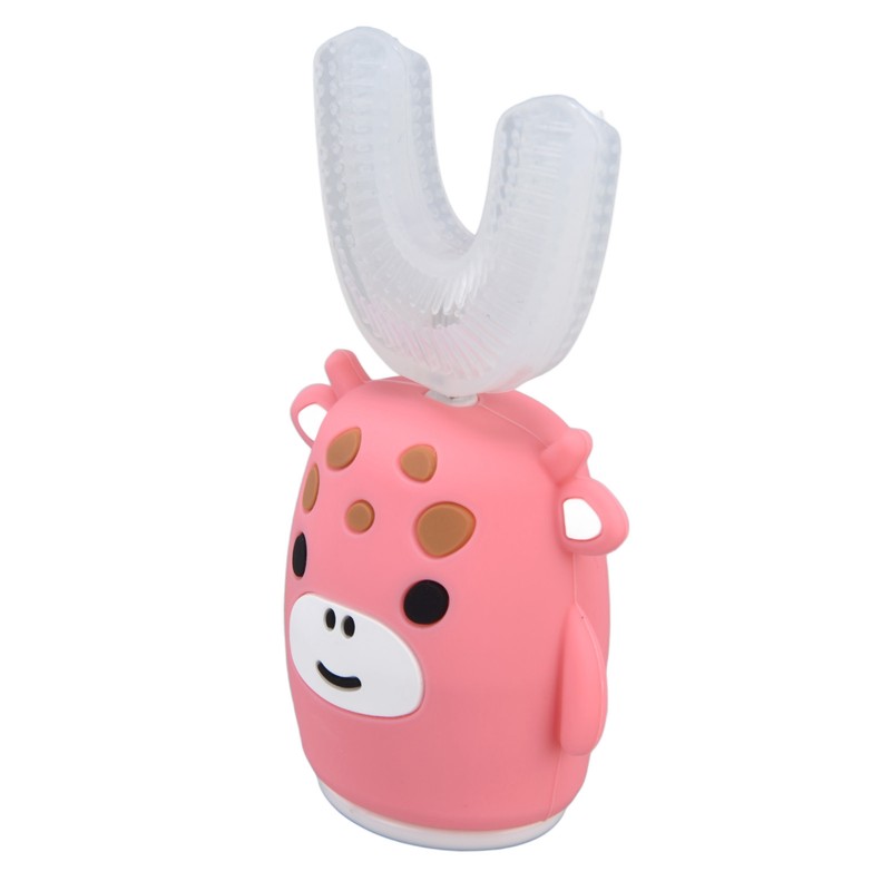 Kids U Shaped Toothbrush Pink Cartoon Electric 360° Tooth Rush