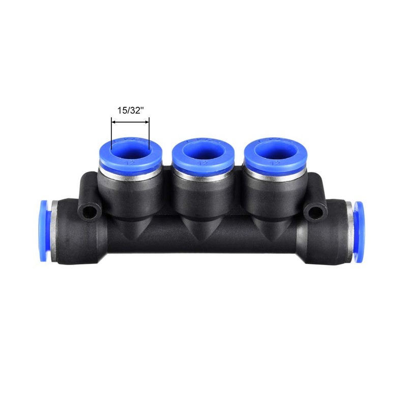 sourcing map Plastic Inline Manifold Union Push to Connect Tube
