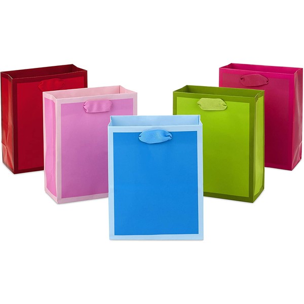 Hallmark Solid Color Gift Bags, Small, Pack of 5