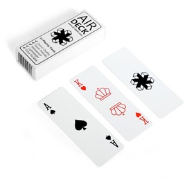 Air Deck - Lightweight and Compact Playing Cards for Travel - 54 Cards, Card Game Holiday, Card Deck (Minimal White)