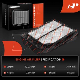 A-Premium Engine Air Filter Compatible with Acura & Honda Models - TLX 2015-2020, Accord 2013-2017 - L4 2.4L - Rigid Panel - Replace# 17220-5A2-A00