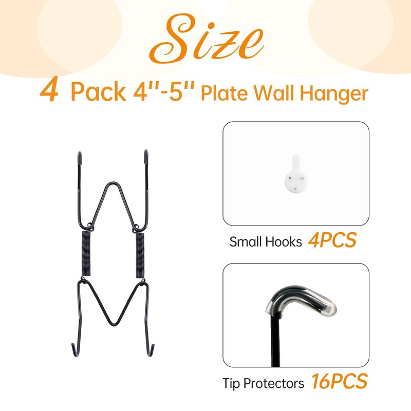 Bilillo 4 Pack Plate Hangers for The Wall, Suitable for