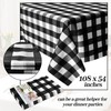Bouiexye 4 Pack Disposable Table Cloth Black Gingham Plastic Tablecloth