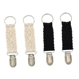 Gatuida 4pcs Travel Hat Clips Multifunctional Lace Hat Clips for Handbags Portable Bag Accessories for Mittens Gloves Chic Design Beige Black