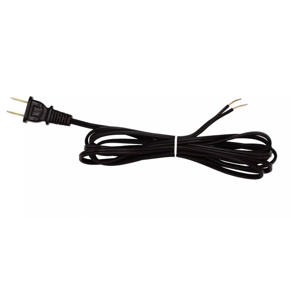 Creative Hobbies Black Lamp Cord, 8 Foot Long Replacement Repair