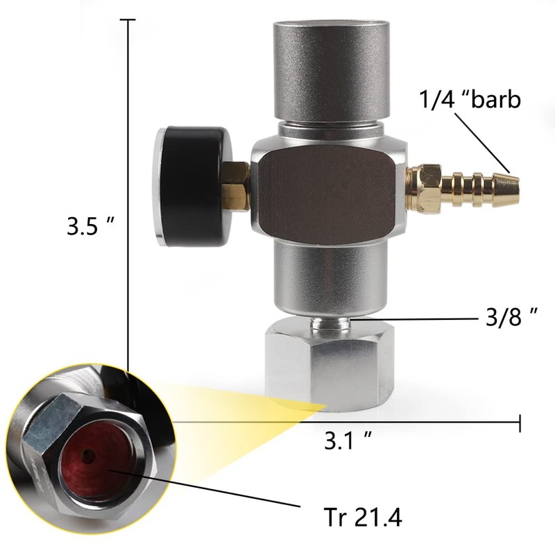 2 in 1 Mini CO2 Gas Regulator Soda Pressure Gauge