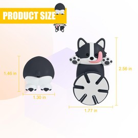 FALVFUN Car Rear View Mirror Hanging Accessories, Cute Funny Swinging Dog-Shaped Vehicle Rearview Mirror Ornament, Creative Automotive Interior Decoration, Universal for SUV Sedan Truck (Gray)