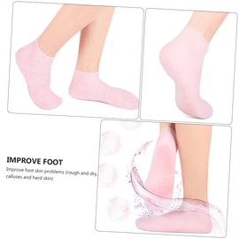 Ipetboom 2 Pairs Comfortable Elastic Foot Skin Socks Moisturizing and Dry-proof Socks for Daily Use under Socks or Bare Feet