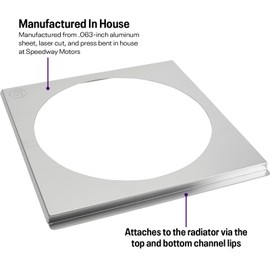 Aluminum Fan Shroud for Speedway Motors Radiators, Single Fan, 33
