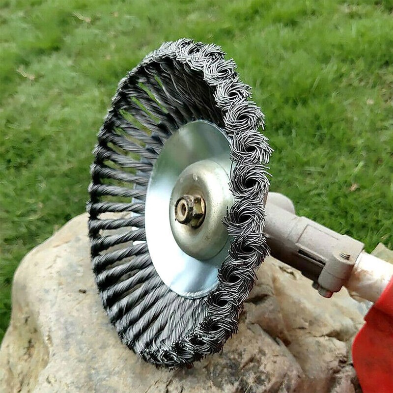 6/8" Weed Brush Steel Wire Trimmer Wheel Garden Lawnmower Grass