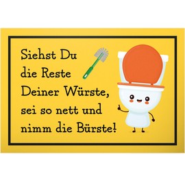DankeDir! Nimm die Bürste Sign 30 x 20 cm Wall Men's Funny Decorative Door Sign Guest Toilet Guest Toilet Toilet Sign Funny Toilet Sign for Hanging Toilet Sign
