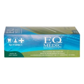 Eq Medic 100 Guantes De Latex Quirúrgico Eq Medic Talla M