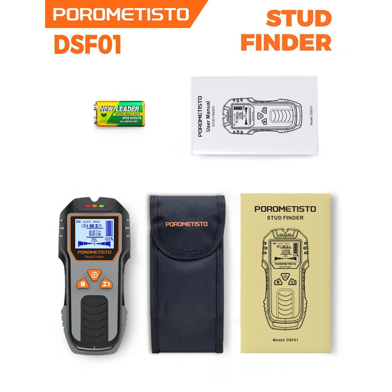 6-in-1 Stud Finder Wall Scanner, POROMETISTO DSF01 Wall Stud Finder