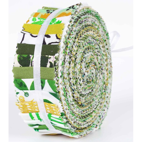 Soimoi 40Pcs Block Print Precut Fabrics Strips Roll Up 1.5x42inches