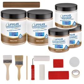 LIFVEAN Wood Look Paint for Furniture, Countertop, Interior Doors Wood Like Paint, Brown Walnut Wood Grain Paint Cover 52-60 sq.ft