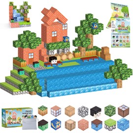 Pack of 118 Magnetic Building Blocks - Building Mine Magnetic World Set, 2.5 cm Magnetic Building Blocks, DIY Magnetic Toy for Children, Magnetic Building Blocks, Magnetic Toy for Gift from 3+ Years,