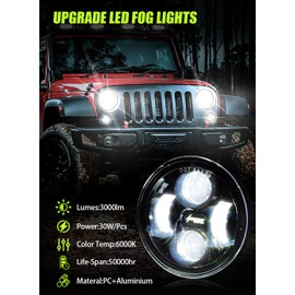 HENGTUAOTO Upgrade LED Fog Lights, Fog Driving Lights Assembly Compatible with 2005-2011 Tacoma, 2007-2013 Tundra, 2014-2022 4RunnerSolara 2004-2006, Sequoia 2008-2015