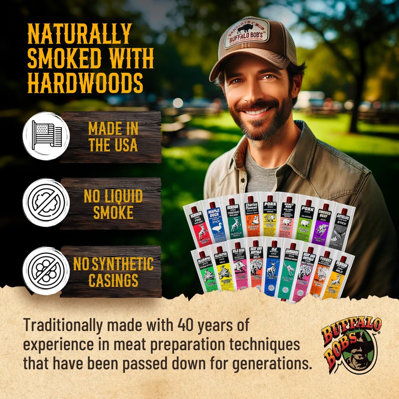 Buffalo Bob's Wild Game Meat Snack Stick - Buffalo Mild