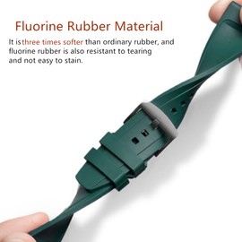 Niziruoup FKM Rubber Watch Strap Quick Release Fluororubber 19mm 20mm 21mm 22mm Soft Durable FKM Rubber Watch Band Universal Replacement Band Strap for Men Women