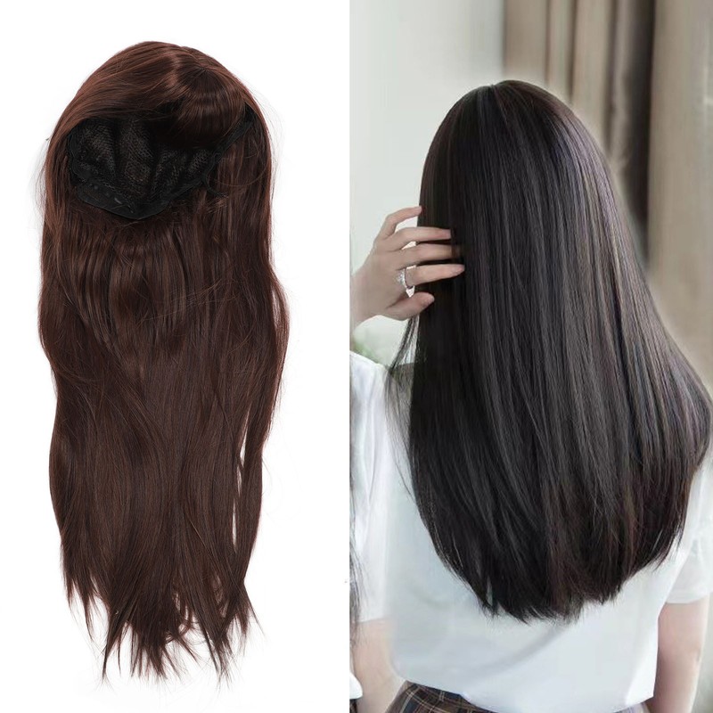 Brown Wig Fashionable Heat Resistant Soft Long Straight Layered Synthetic