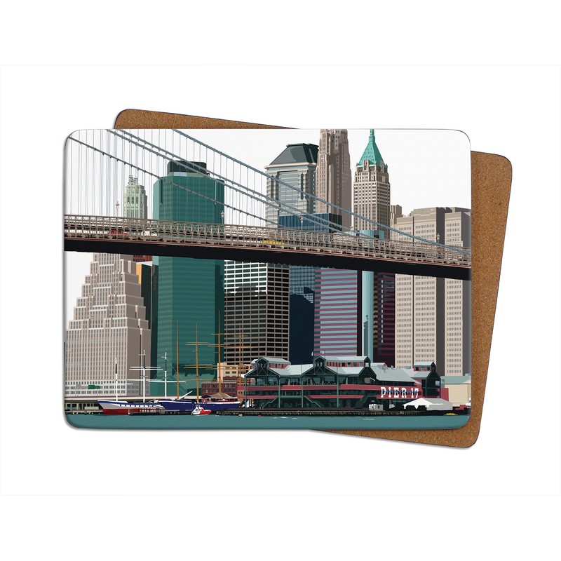 New York Set of 4 Placemats by Leslie Gerry -
