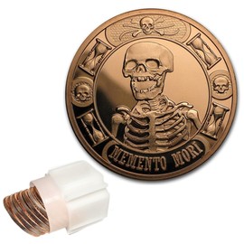 Katy Craig 10 x 1oz Copper Rounds Memento Mori Skull 999 Fine Bullion Supplied in Tub