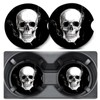 2 Pack Car Coasters for Cup Holders,Black and White Skull