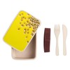 Fabulous Lunch Box Lunchbox mit Besteck, Griff Pistazien auf gelbem
