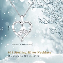 LOLA CLORIS Grandma Gifts for Birthday Gifts for Grandma from Granddaughter Grandma Necklace Three Heart Necklace for Women