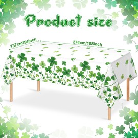 6Pcs St Patricks Day Party Tablecloths Decorations,Plastic Irish Green Shamrock Lucky Clover Disposable Table Cover for Spring Tea Party Festival Wedding Holiday Birthday St. Patrick's Day Party Decor