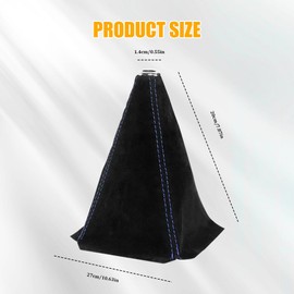 Tecledsn Car Shift Knob Dust Cover, Car Shift Boot, Leather Gear Shift Cover, Universal Car Interior Accessories Shifter Boot Cover for Most Manual/Automatic Vehicles (Black Blue/Suede)