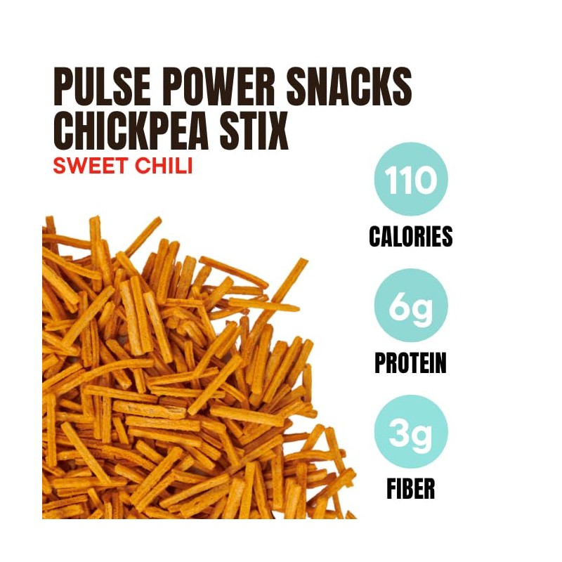 Pulse Power Chickpea Stix - Crunchy Snacks, High Protein, Gluten