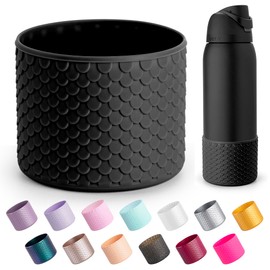 Diumepo Silicone Water Bottle Boot for Owala 32 oz, Anti-Slip Protective Sleeve Bottom Bumper Protector for Owala FreeSip/Twist/Flip 32 oz Water Bottle,BPA Free (Black)