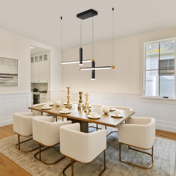 Udorich Modern Adjustable Dimmable Linear LED Pendant Light for Kitchen
