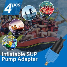 4 Nozzle Sup Pump Adaptor Kit - Air Pump Converter for Boat Air Valve, Kayak, Paddle Board, Inflatable Bed, Boat, Dinghy, Yacht - BLUE