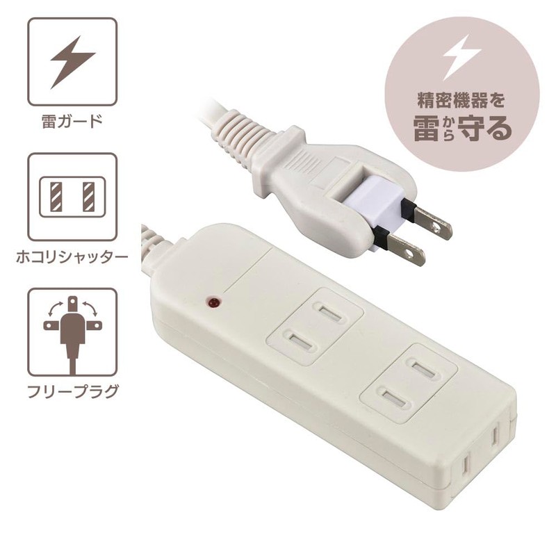Ohm Electric HS-TK32SFW-22 Safety Tap with Lightning Guard (3 Socks,