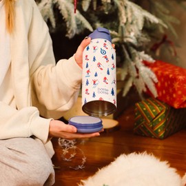 BOTTLE BOTTLE 32 oz Insulated Water Bottle Stainless Steel Sport Water Bottle with Straw Dual-use Lid Design for Gym with Pill Box (Skiing)