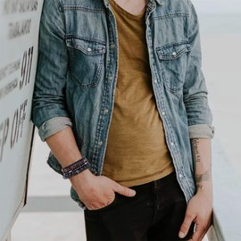 CASDAN 4-5 Pcs Leather Woven Braided Bracelet for Men Women Wrap Cuff Bracelets Linen Hemp Cords Wood Beads Ethnic Tribal Wristband Adjustable 3