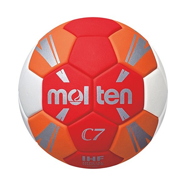 Molten Unisex's H1C3500-RO Game Handball Ball, red/Orange/White/Silver, One Size