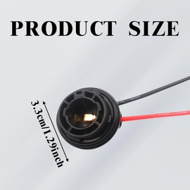 WINUERK 2PCS 1156 LED Bulb Socket, BAU15S Pre-Wired Plugs Harnesses Connectors, Automotive Waterproof Turn Signal Tail Light Brake Light Base Plug Connector for Brake Stop Turn Signal Tail Bulbs