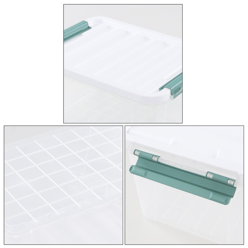 Gainhope 6 Packs Plastic Latch Boxes, Clear Stackable Storage Container
