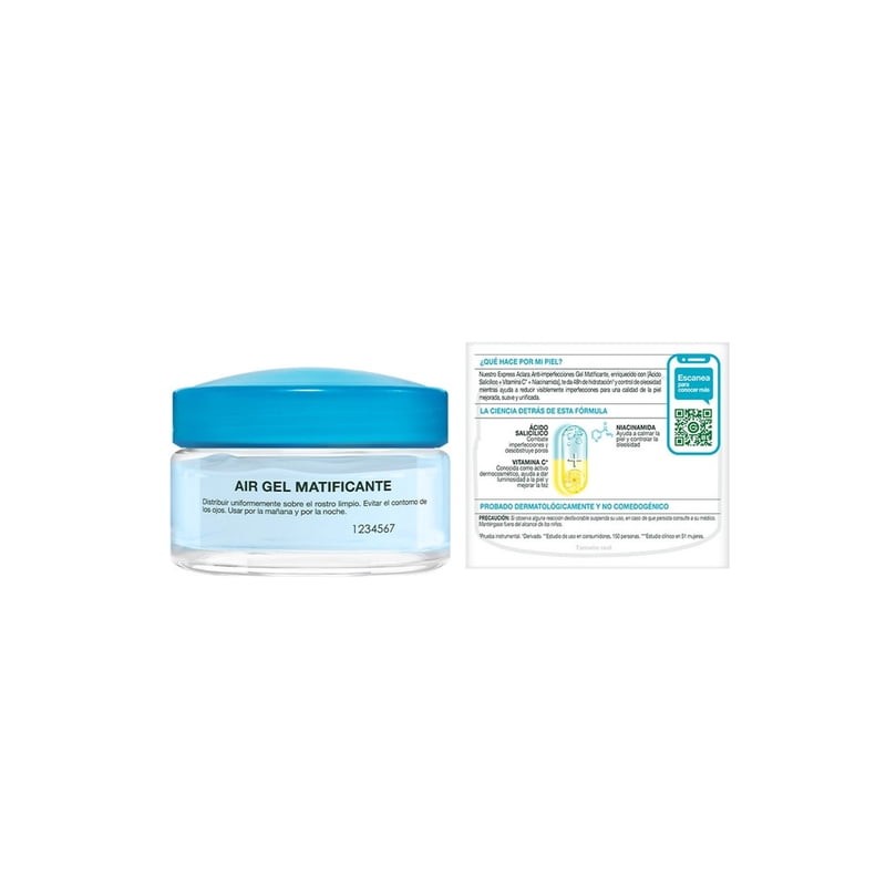 Gel facial Garnier skin active matificante antiimperfecciones vitamina c, ácido