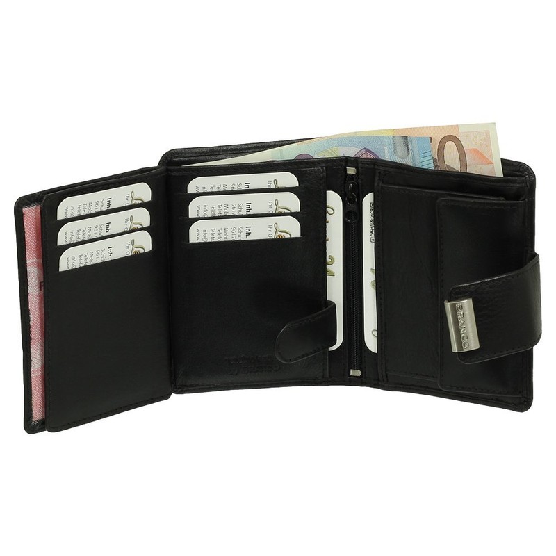 Luxury Leather Ladies Purse Wallet XXL Wallet with Press Stud