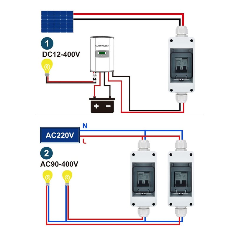 2P Miniature Circuit Breaker IP65 Waterproof Disconnect Switch for Solar