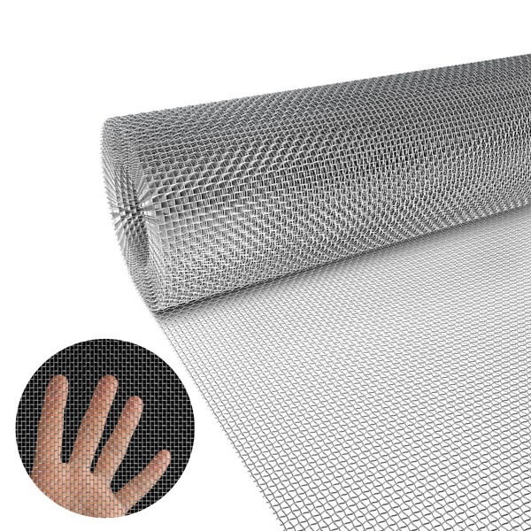 FENCELOOP 304 Stainless Steel Woven Wire Mesh roll, 120X50 Inches Hardware Cloth Window Screen Mesh, Best to Prevent Mouse Mice Snakes Hornets Rodents from Entering, Easy to Cut and Install