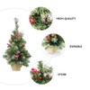 Tomaibaby 1Pc Pine Tree with Wood Base Mini Christmas Tree