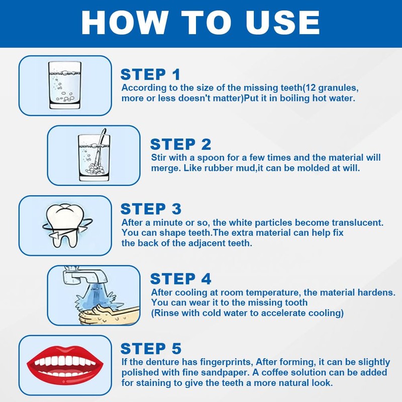 OFFCUP Temporary Tooth Filling, Tooth Filling Repair Kit with 4