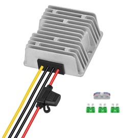 DC 48V 36V to12V Step Down Converter 20A 240W Golf Cart Voltage Reducer Regulator with Fuse and Wire Terminals Power Supply Transformer Module for Scooters Trucks
