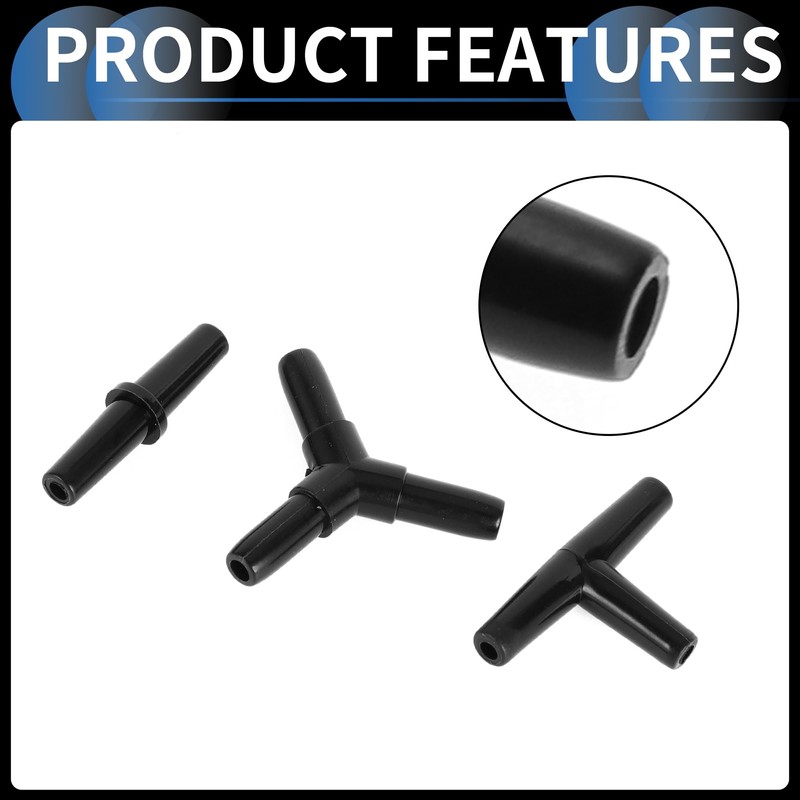 INFINAUTO Plastic Hose Barb Fittings, 3/16" Stright Barb Connector T